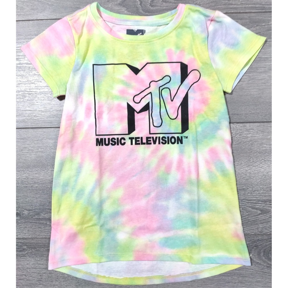 MTV Shirt Girls Small 6-6X Tie Dye Medium Music Television Fun Novelty Tee